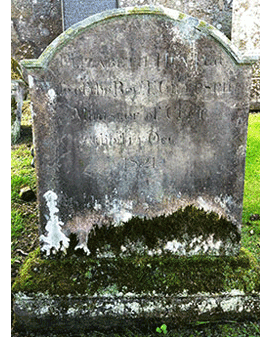 the grave of Elizabeth Hunter, daughter of Dr John Hunter LL.D.