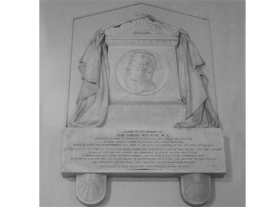 memorial to sir david wilkie from his sister helen hunter