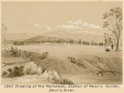 1842 drawing showing Hunters station
