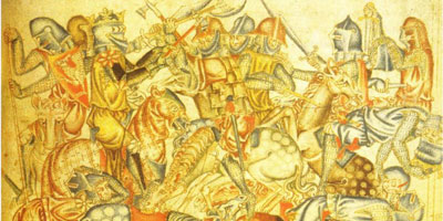 old painting representing Bannockburn