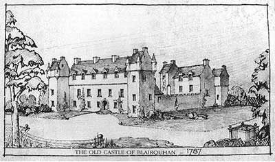 print of the old castle at Blairquhan in 1787