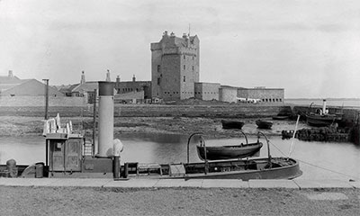 a view of the castle from the harbour