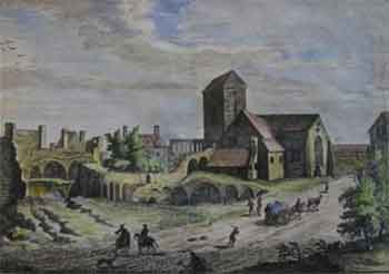 picture of Culross Abbey in the mid 18th century
