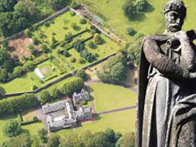 aerial view of Hunterston castle