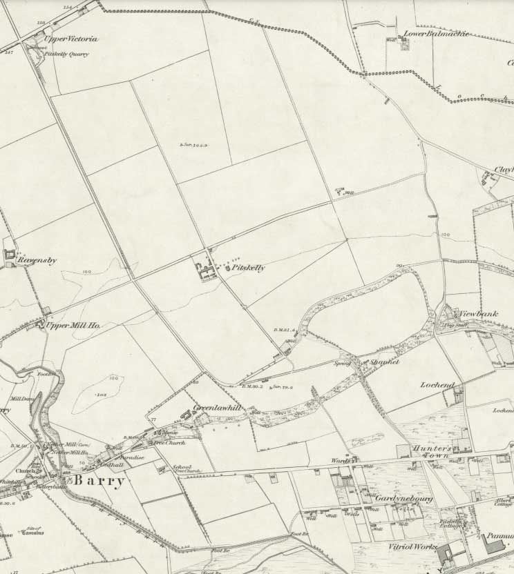 area map showing Balskelly, Upper Victoria and Hunters town
