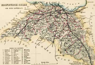 map of Midlothian