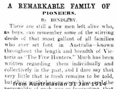 1914 newspaper story hunter family