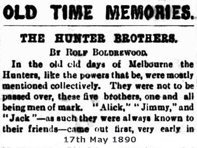 1890 newspaper story of the hunter brothers